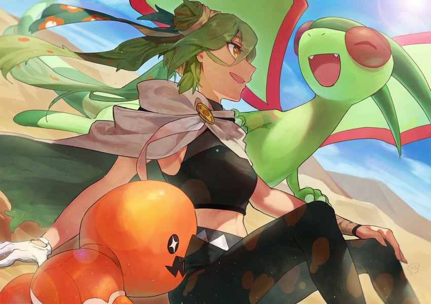 hatsune miku, flygon, trapinch, and ground miku (pokemon and 2 more) drawn by bossan_3310