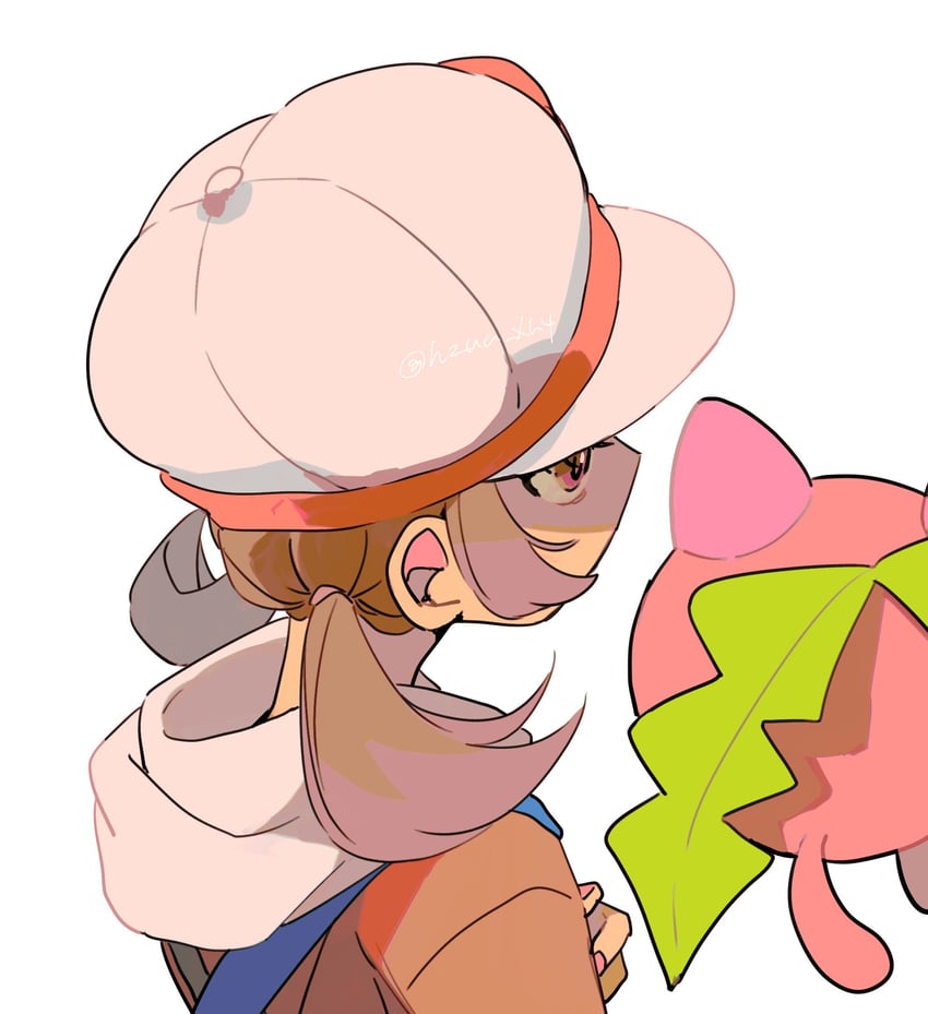 lyra and hoppip (pokemon and 1 more) drawn by momotose_(hzuu_xh4)