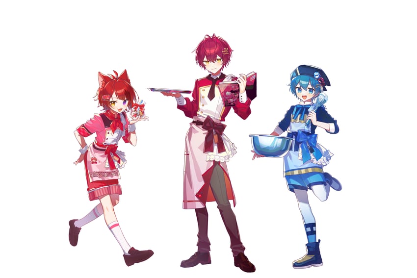 rinu, vau, and tigusakun (strawberry prince and 2 more) drawn by krlouvf