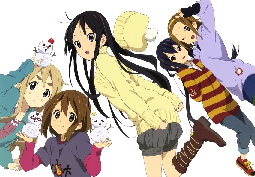 akiyama mio, nakano azusa, hirasawa yui, tainaka ritsu, and kotobuki tsumugi (k-on!) drawn by horiguchi_yukiko
