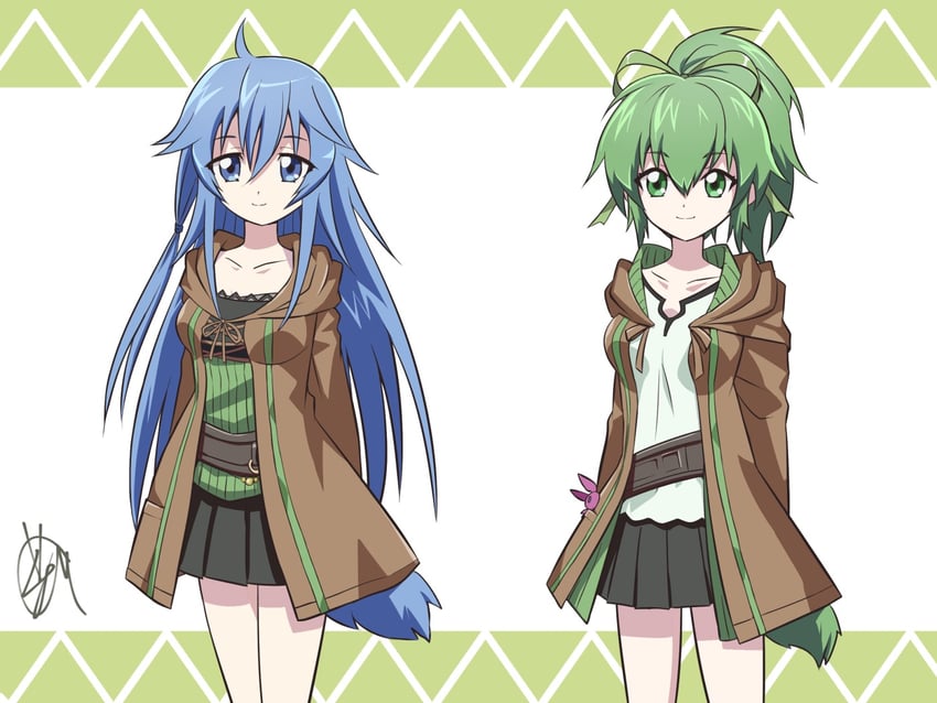 wynn, eria, wynn the wind charmer, and eria the water charmer (yu-gi-oh!) drawn by chaya_mago