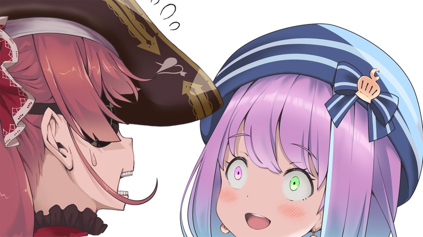 houshou marine and himemori luna (hololive) drawn by kubota_masaki