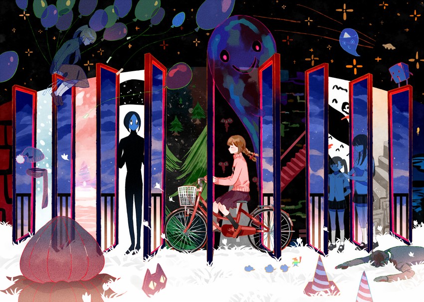 madotsuki, poniko, monoko, uboa, monoe, and 7 more (yume nikki) drawn by getiao