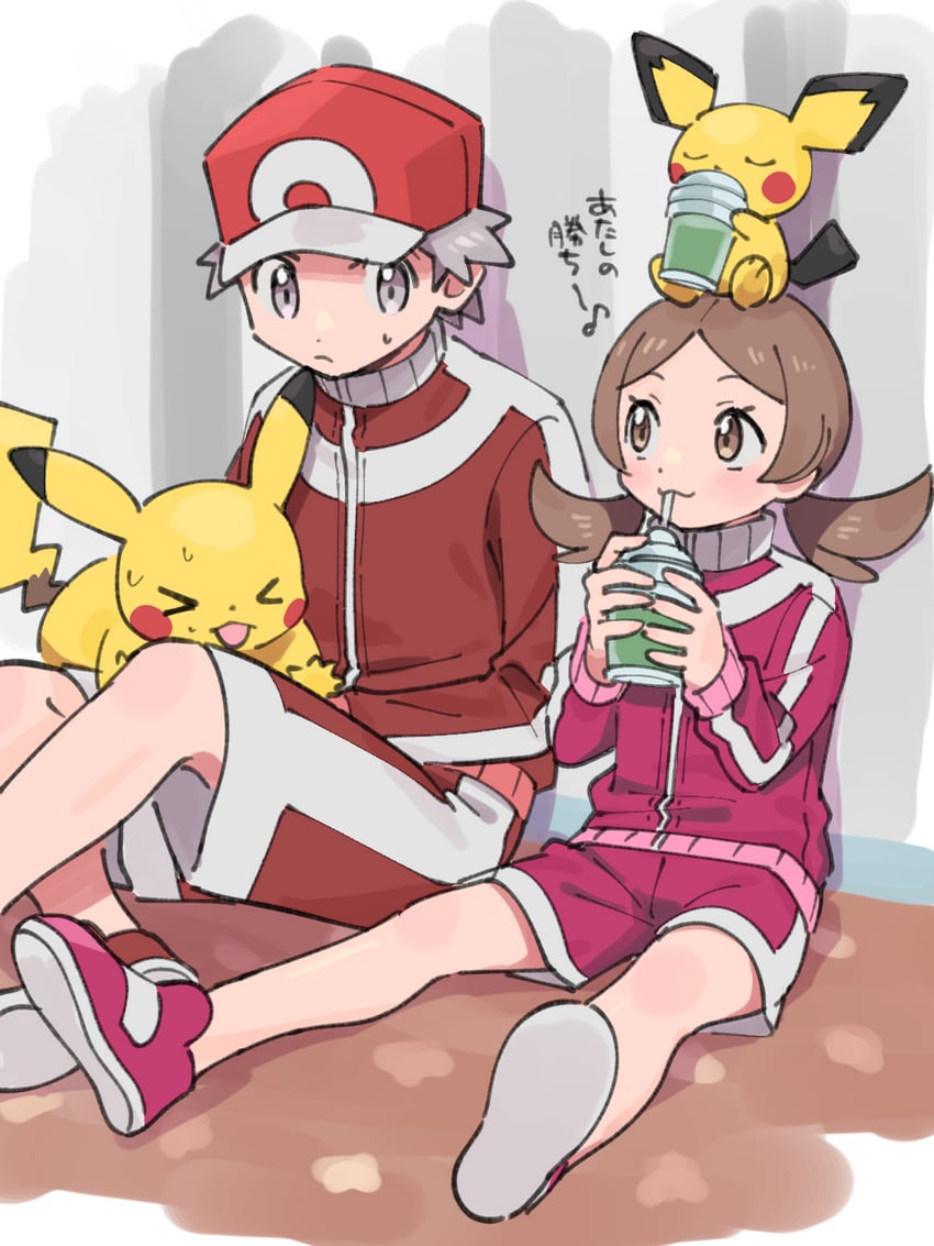 pikachu, red, pichu, and lyra (pokemon and 1 more) drawn by pumpkinpan