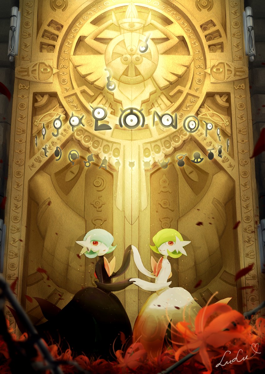 gardevoir, mega gardevoir, aegislash, unown, unown a, and 27 more (pokemon) drawn by littlelluu