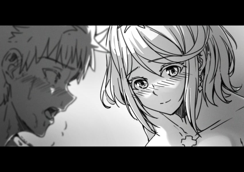 pyra and rex (xenoblade chronicles and 1 more) drawn by poteto_(potetosarada123)