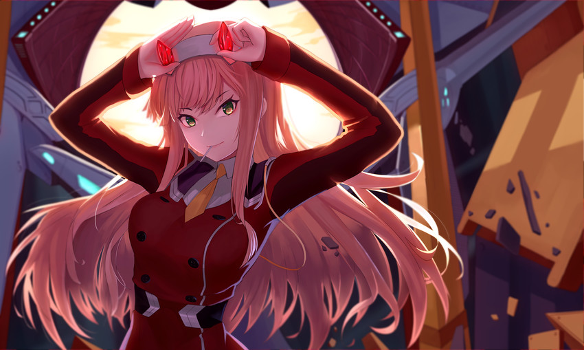zero two and strelizia (darling in the franxx) drawn by estcc