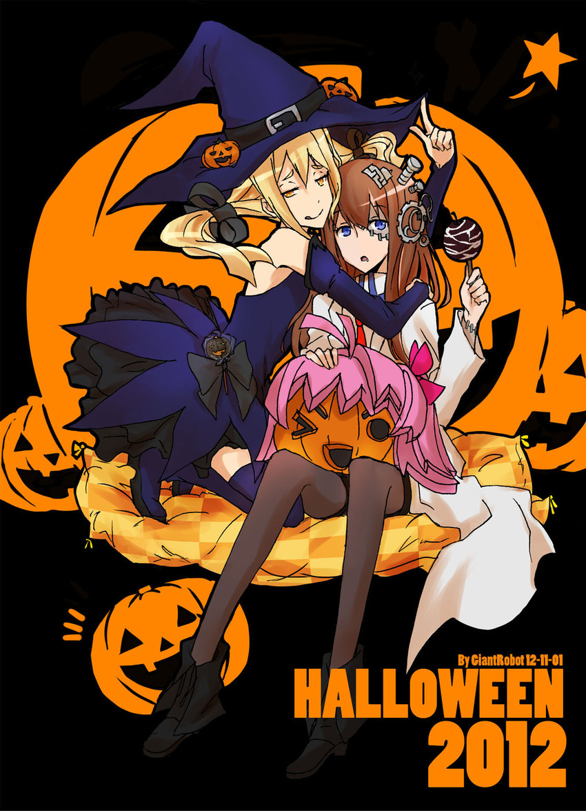 makise kurisu, frankenstein's monster, and koujiro frau (steins;gate and 1 more) drawn by d_midiror