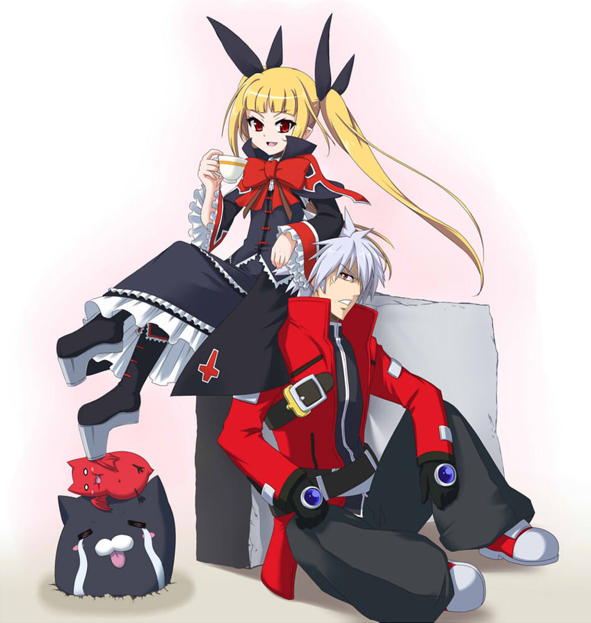 ragna the bloodedge, rachel alucard, gii, and nago (blazblue) drawn by s-no