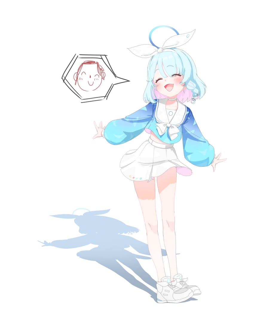 sensei, doodle sensei, and arona (blue archive) drawn by masterpiece1182