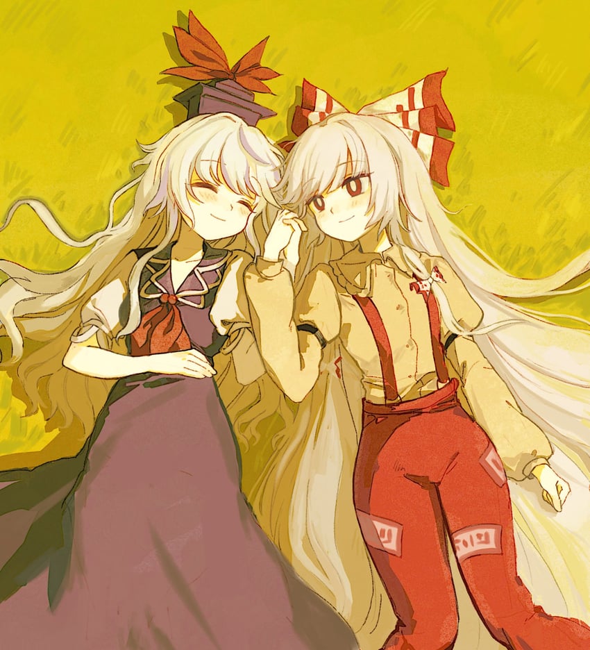 fujiwara no mokou and kamishirasawa keine (touhou) drawn by youshouhaoxianzhe