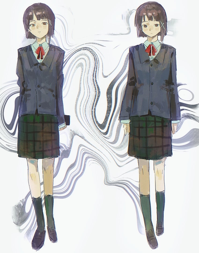 iwakura lain (serial experiments lain) drawn by huang_du_du