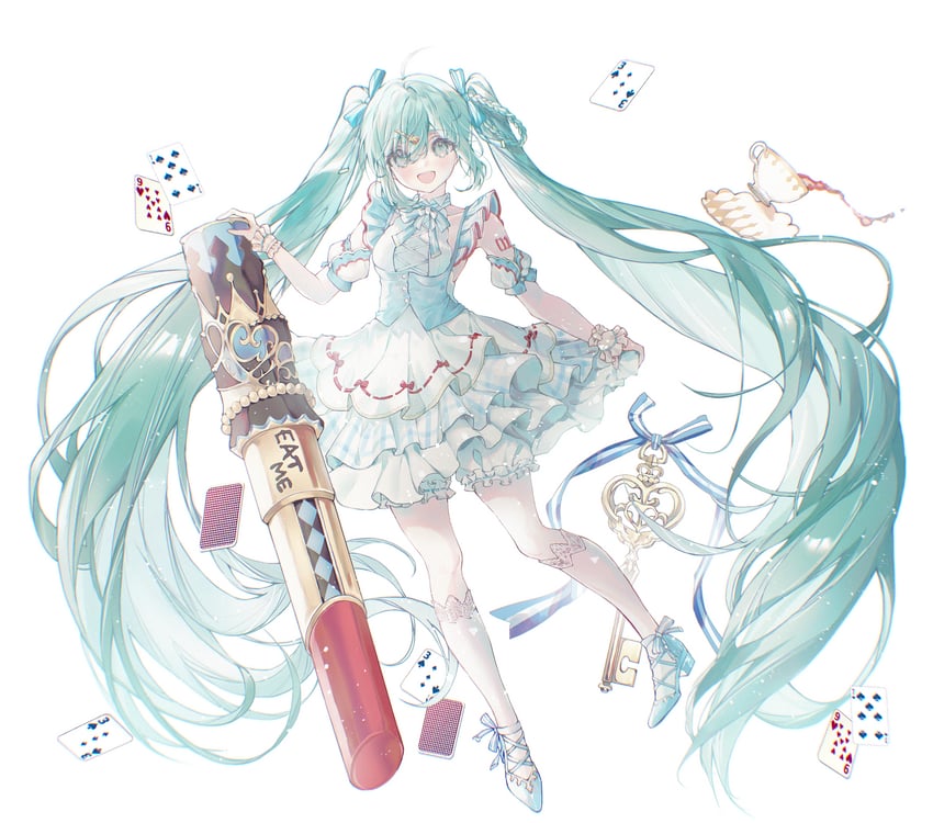 hatsune miku and alice (vocaloid and 1 more) drawn by yu_jiang_(kozakana)
