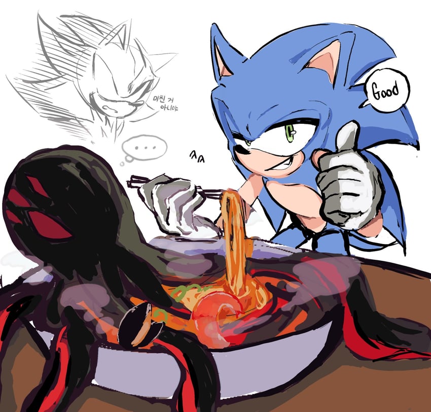 sonic the hedgehog, shadow the hedgehog, and doom morph (sonic and 2 more) drawn by shapam_(zeepgalae)