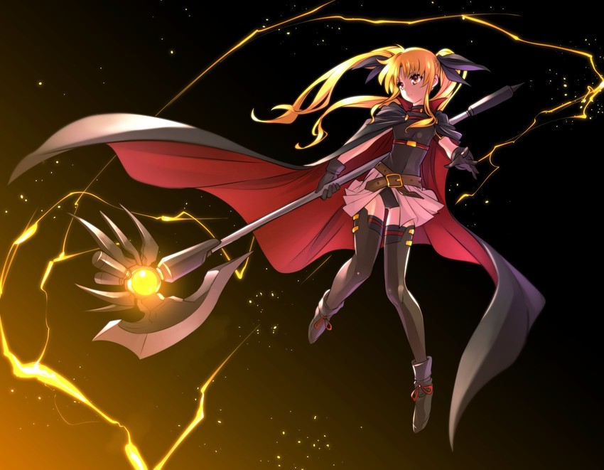 fate testarossa and bardiche (lyrical nanoha and 4 more) drawn by kato_takuji