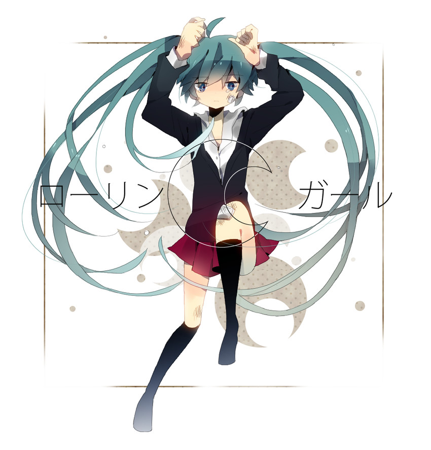 hatsune miku (vocaloid and 1 more) drawn by meega