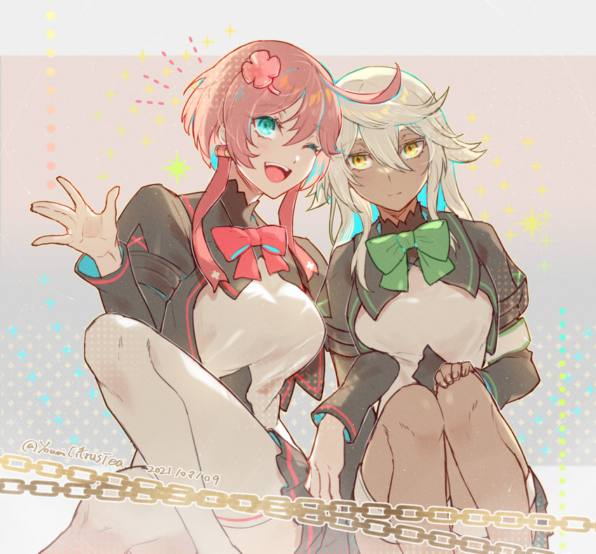 ramlethal valentine and elphelt valentine (guilty gear and 1 more) drawn by youmicitrustea