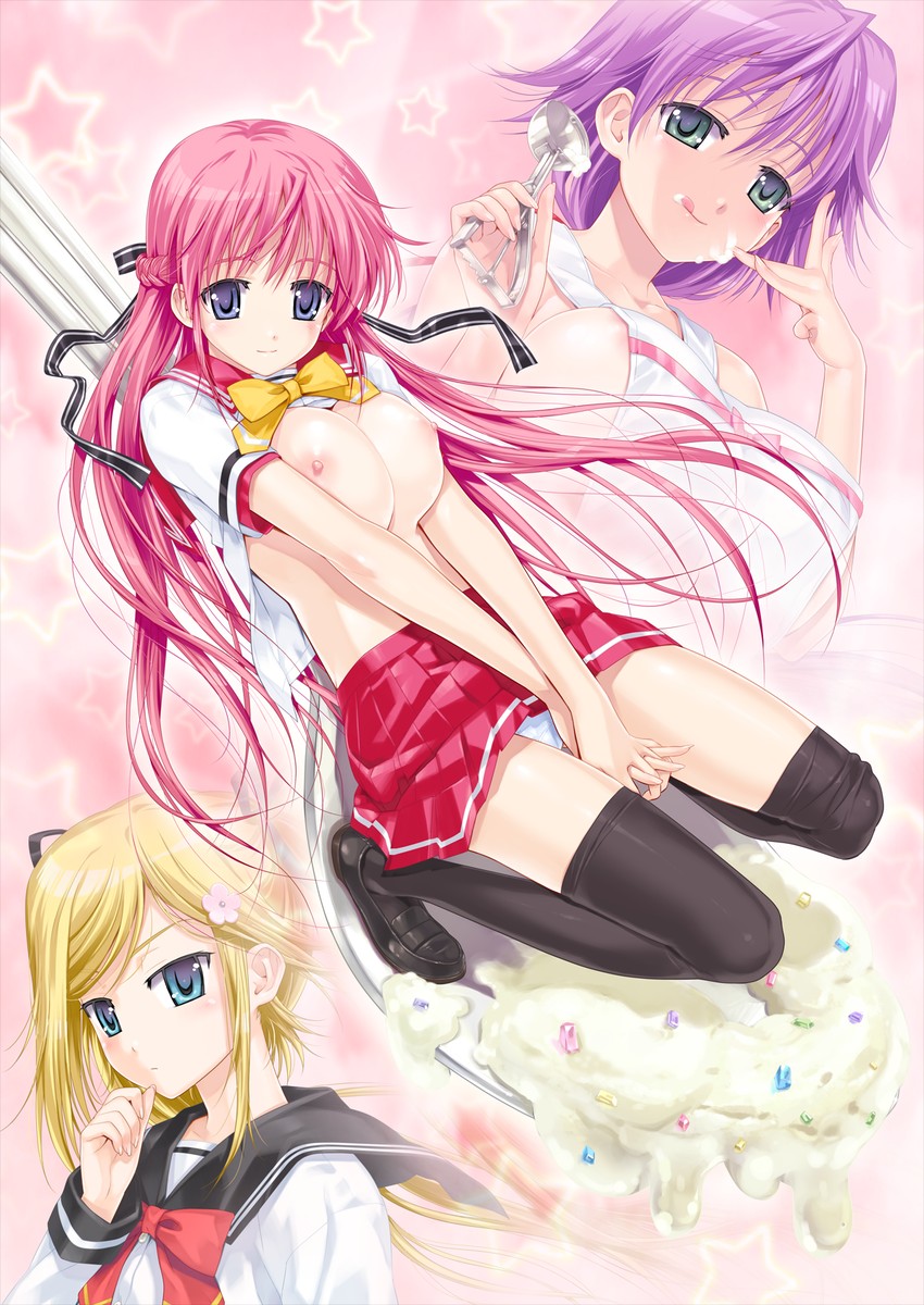 orifushi mafuyu, orifushi akina, and orifushi natsumi (kanojo x kanojo x kanojo) drawn by happoubi_jin