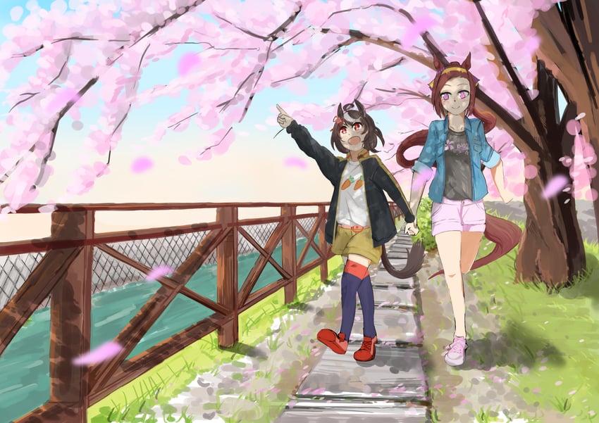 kitasan black and sakura bakushin o (umamusume) drawn by harayama_(mambition)