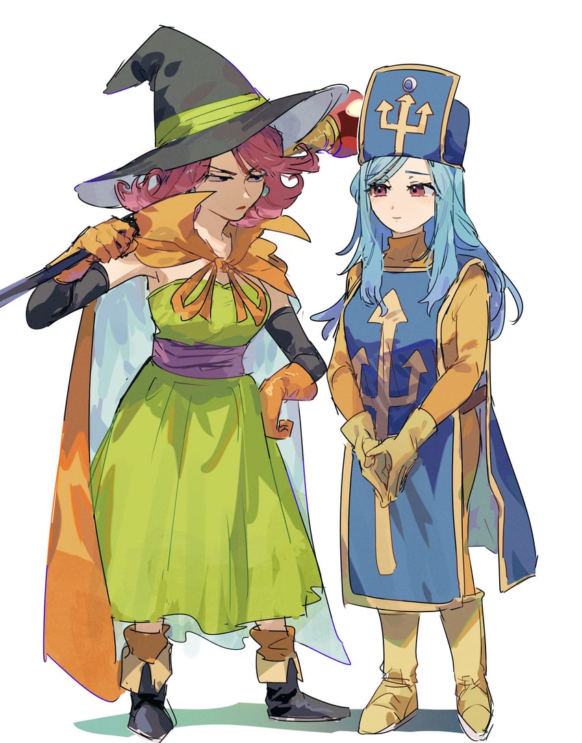 priest and mage (dragon quest and 1 more) drawn by mogana_zo