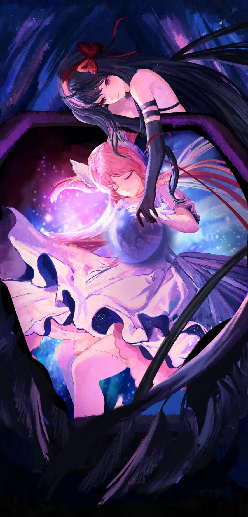 akemi homura, kaname madoka, ultimate madoka, and akuma homura (mahou shoujo madoka magica and 1 more) drawn by saayartworks