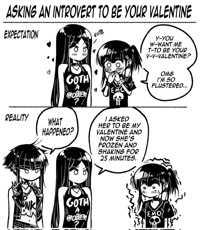 emo-girl, goth-girl, and punk-girl (original) drawn by grs-