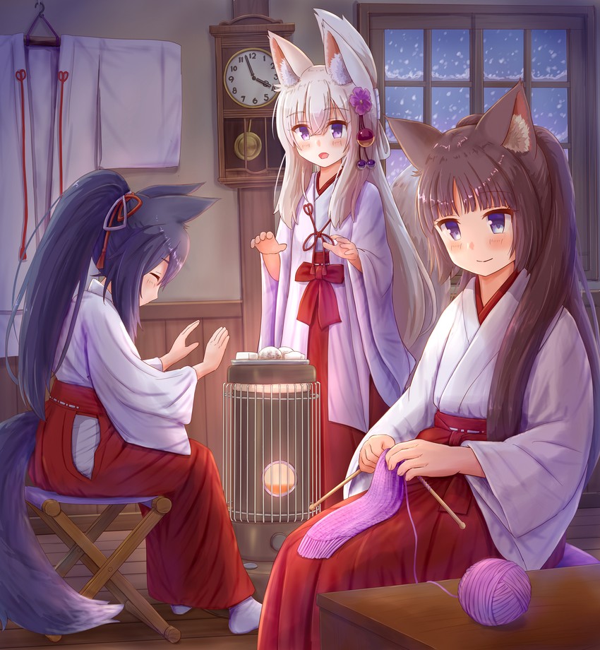 koyoi, mutsuki, and kunoichi-chan (original) drawn by iroha_(iroha_matsurika)