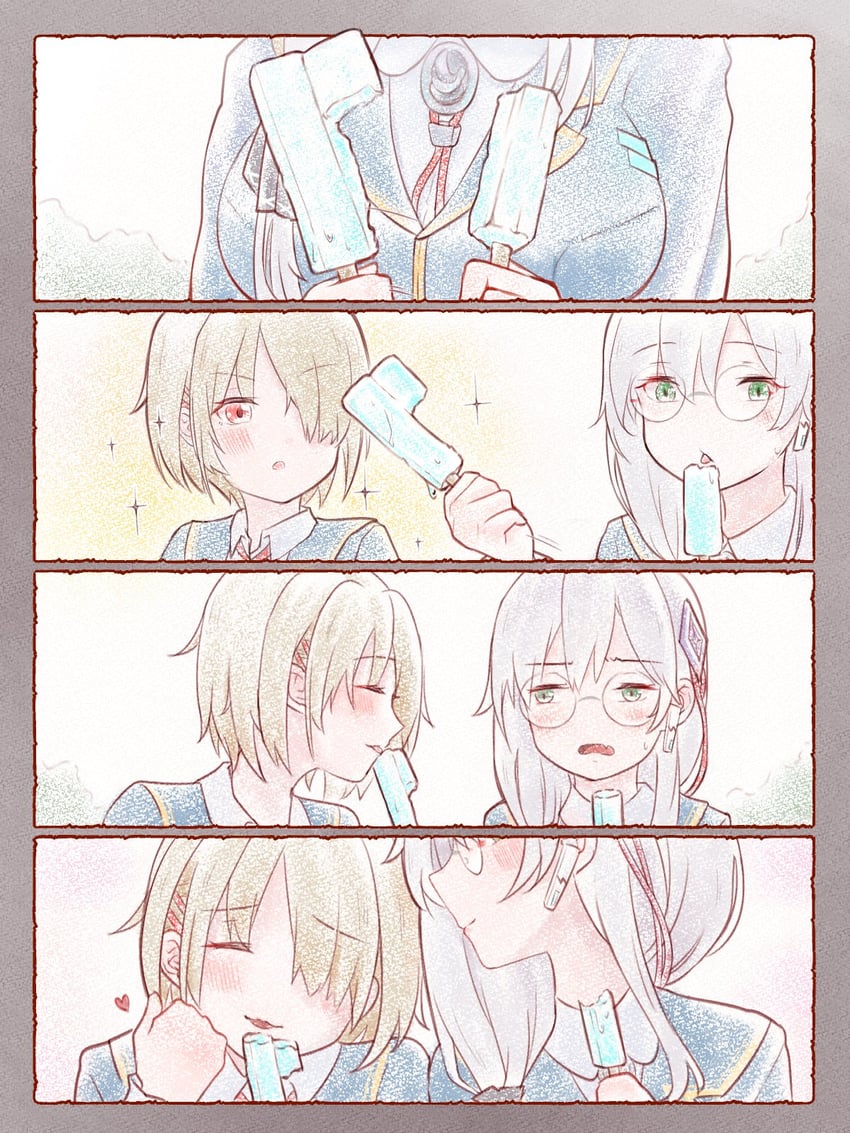 kayamori ruka and izumi yuki (heaven burns red) drawn by risai