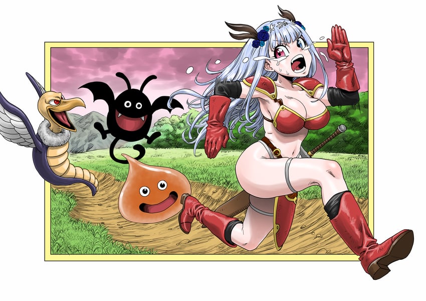 slime, warrior, and gowraith (indie virtual youtuber and 2 more) drawn by takayama_akira