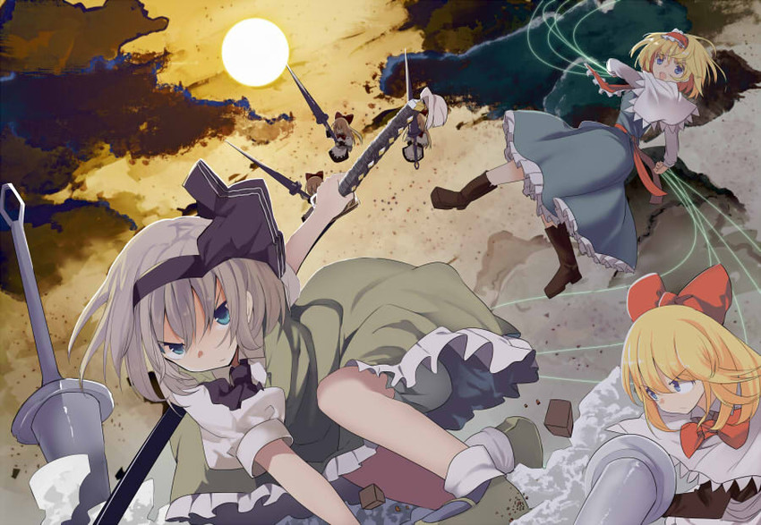 konpaku youmu, alice margatroid, and shanghai doll (touhou) drawn by mieharu
