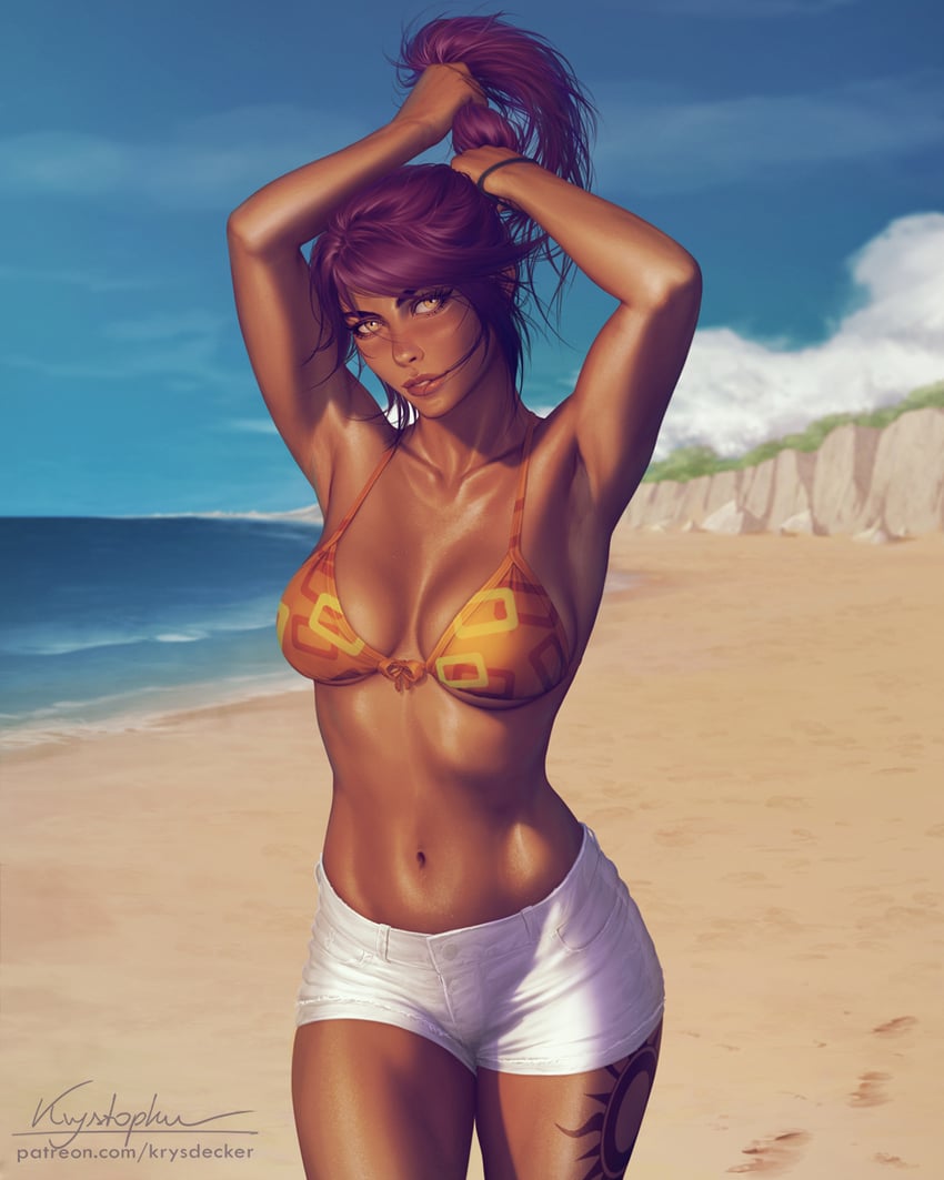 shihouin yoruichi (bleach) drawn by krystopher_decker