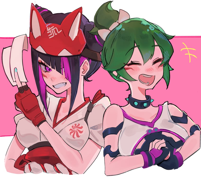 han juri and kiriko (street fighter and 2 more) drawn by si_(sitisi_28)