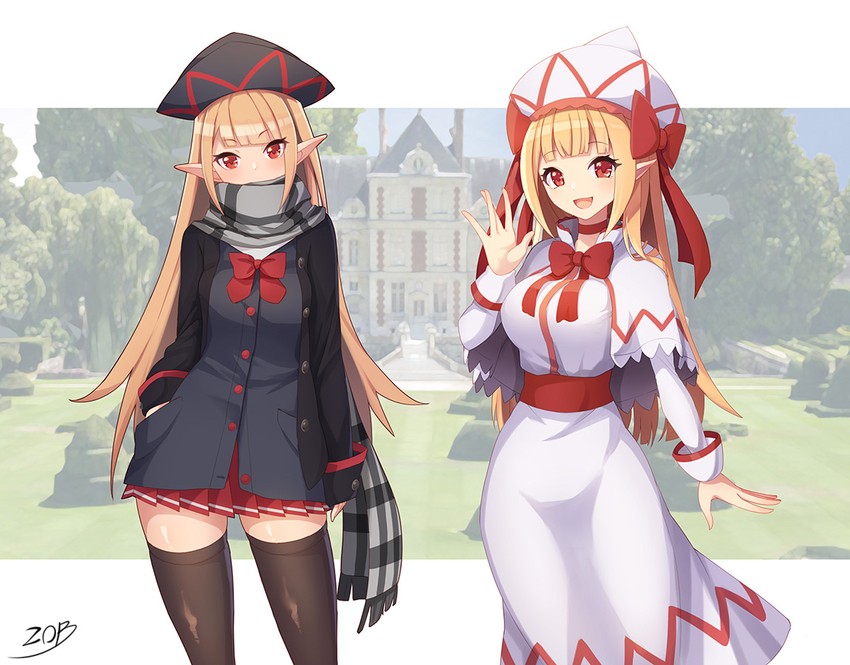 lily white and lily black (touhou) drawn by z.o.b