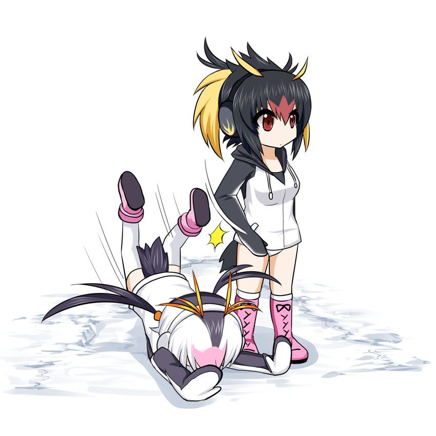 royal penguin and rockhopper penguin (kemono friends) drawn by sudou_noboru