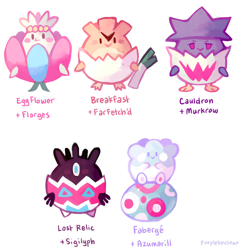 togepi, azumarill, murkrow, farfetch'd, sigilyph, and 1 more (pokemon) drawn by glitchedpuppet