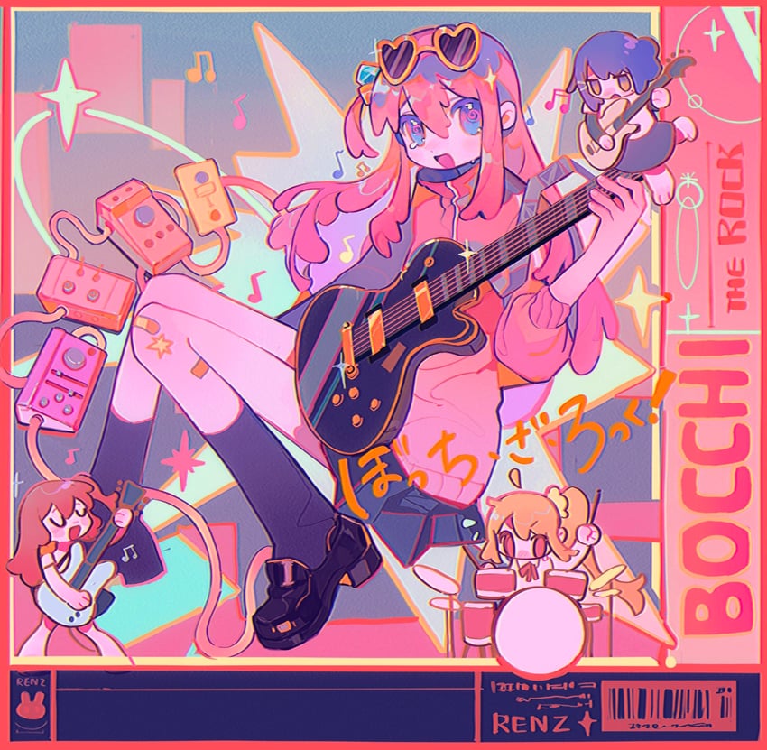 gotoh hitori, kita ikuyo, ijichi nijika, and yamada ryo (bocchi the rock!) drawn by renzhi00334233
