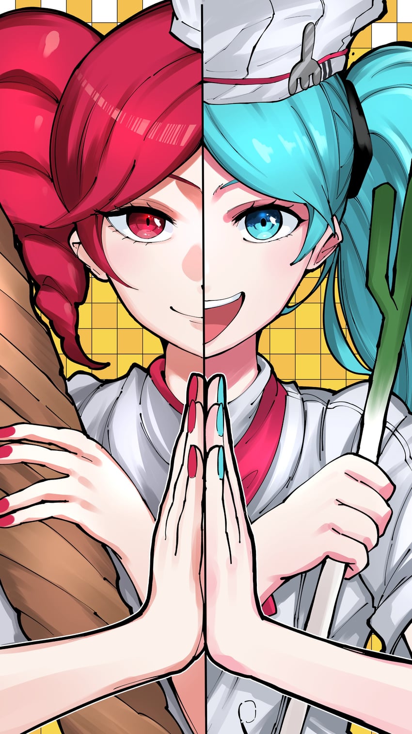 hatsune miku and kasane teto (vocaloid and 3 more) drawn by matsun_art
