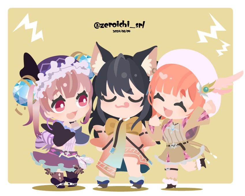 rorolina frixell, lydie malen, and izana kokoschka (atelier and 3 more) drawn by 01_(zeroichi_srl)