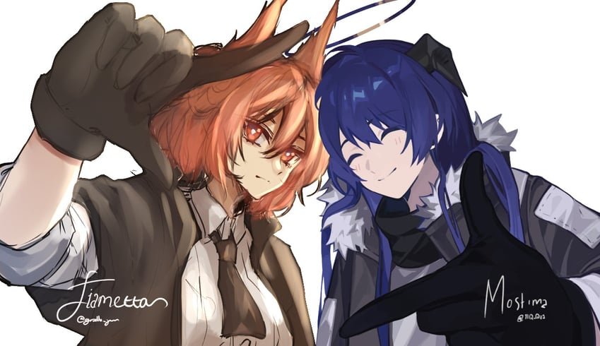 mostima and fiammetta (arknights) drawn by gazelle_jun and quanx70909457