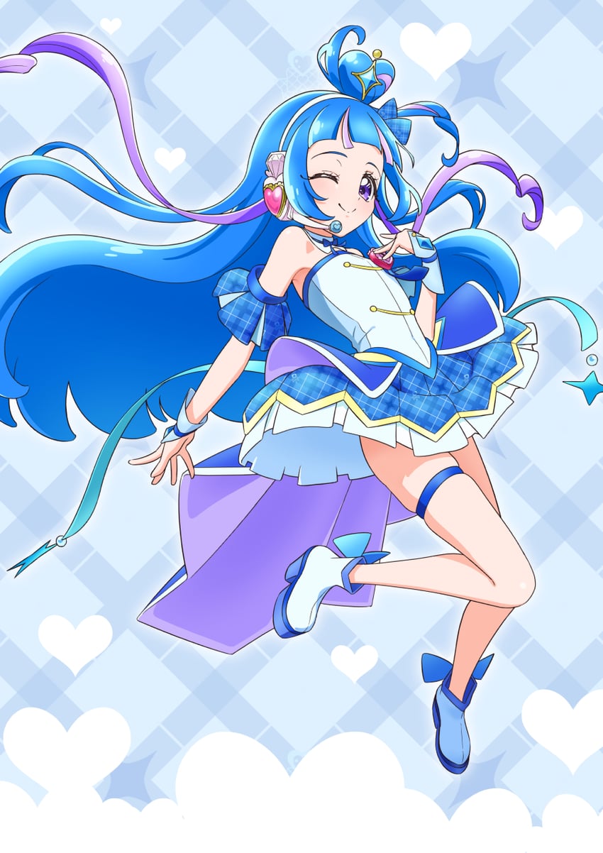 aokaze nana and cure wink (precure and 1 more) drawn by tiler_(tiler00)