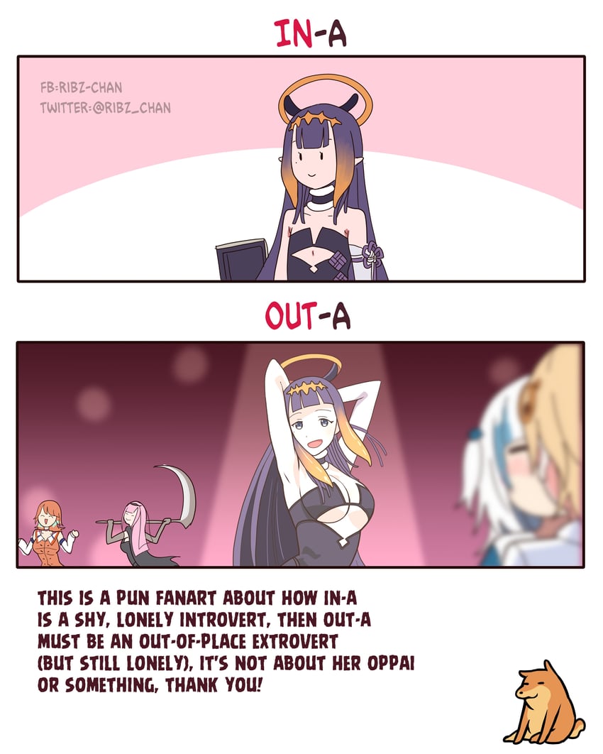 gawr gura, mori calliope, ninomae ina'nis, takanashi kiara, and watson amelia (hololive and 2 more) drawn by wibubox