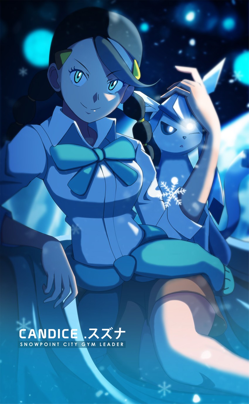 glaceon and candice (pokemon and 1 more) drawn by vivivoovoo