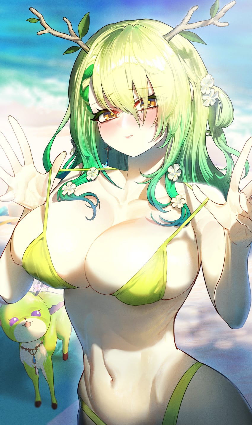 ceres fauna and nemu (hololive and 1 more) drawn by ghdwid