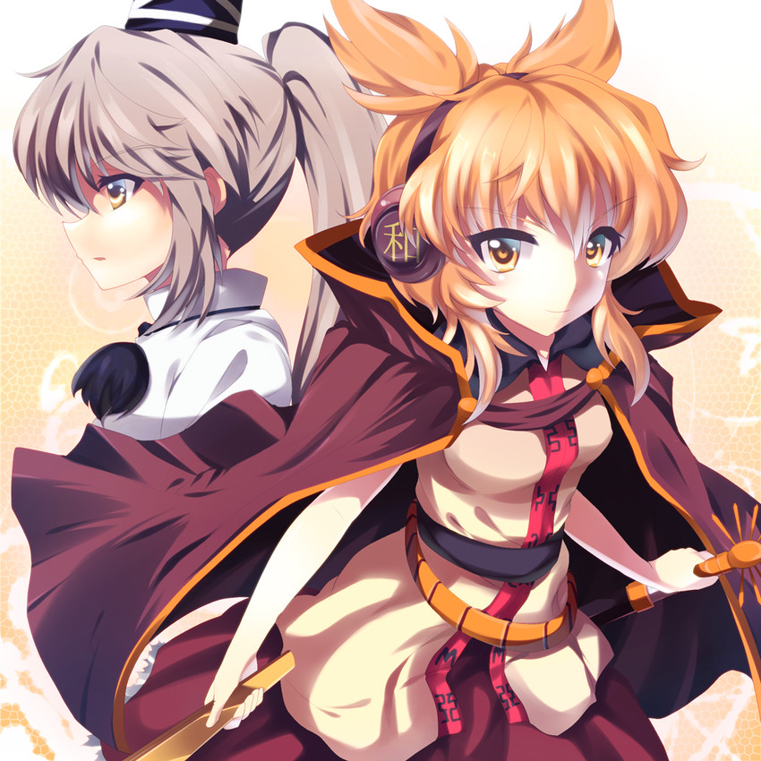 toyosatomimi no miko and mononobe no futo (touhou) drawn by mizukami_ryouma