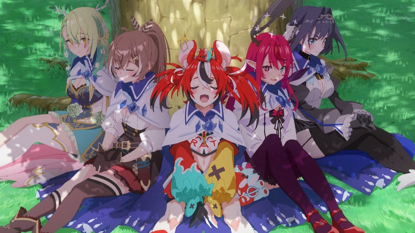ouro kronii, nanashi mumei, hakos baelz, ceres fauna, irys, and 1 more (hololive and 2 more)
