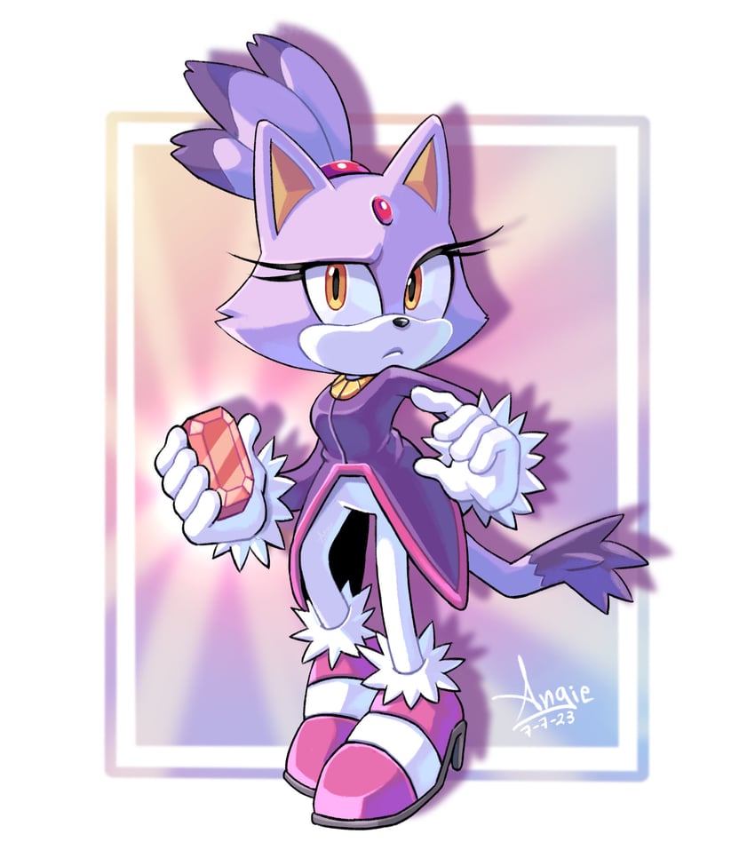 blaze the cat (sonic and 1 more) drawn by angiethecat