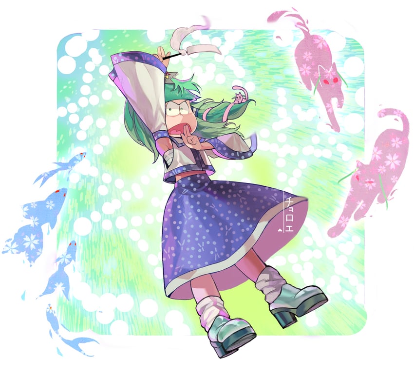 kochiya sanae, matsuno choromatsu, yowai totoko, and hashimoto nyaa (touhou and 2 more) drawn by 176feet