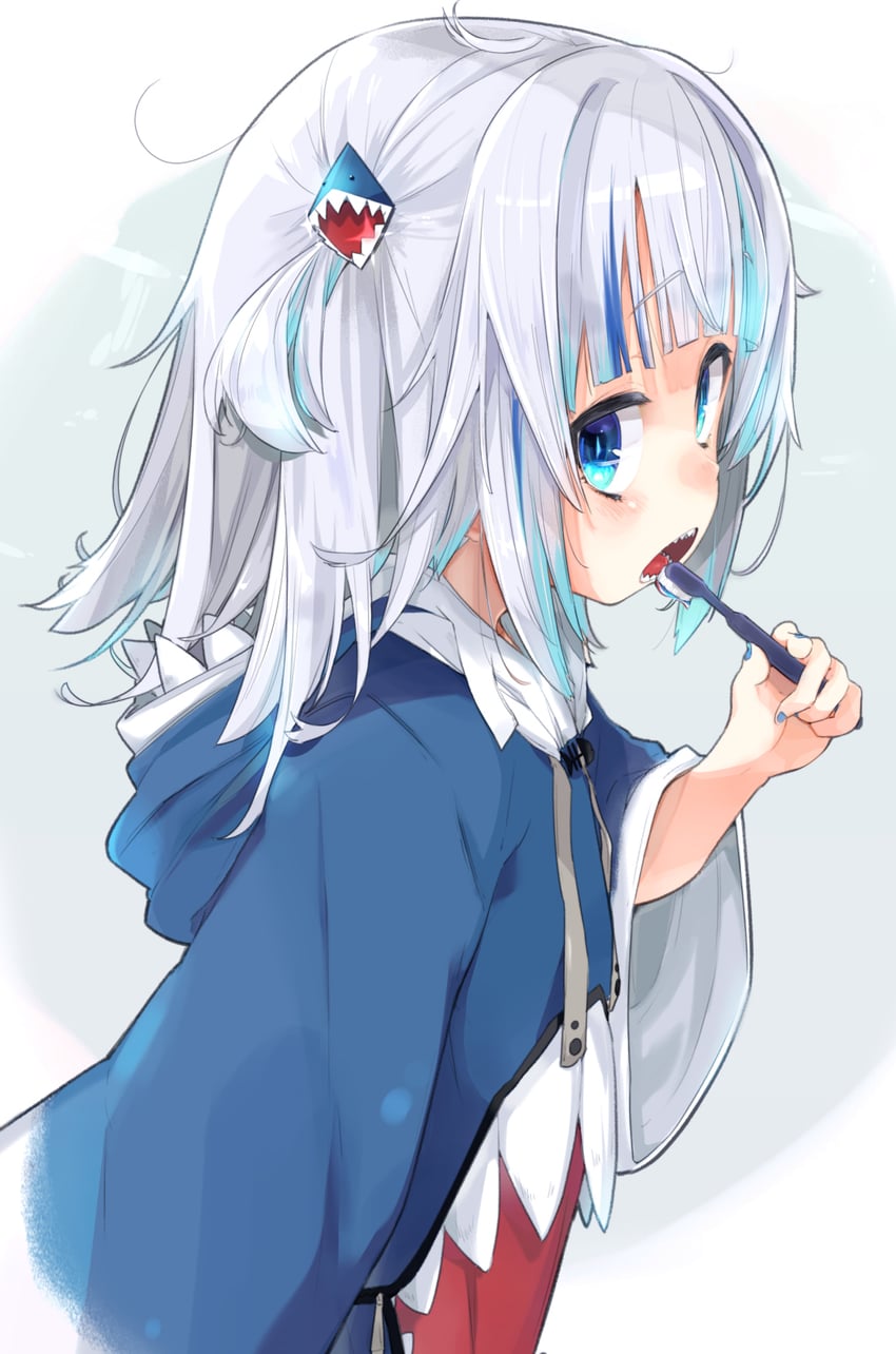 gawr gura (hololive and 1 more) drawn by salamander_(hop-step)