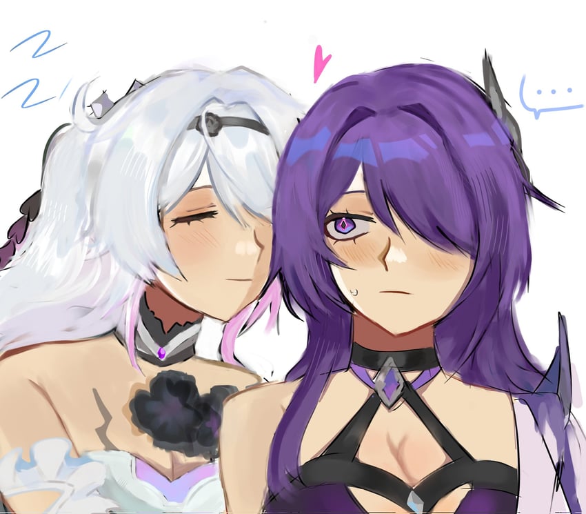 kiana kaslana and acheron (honkai and 2 more) drawn by ckr887a