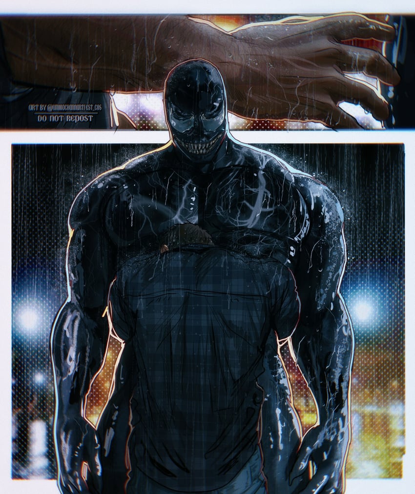 venom and eddie brock (marvel and 3 more) drawn by umikochannart